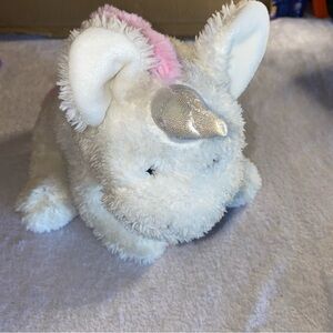 Silver One Kids Plush Toy Unicorn Stuffed Animal 12” Fun Play White Pink Friend